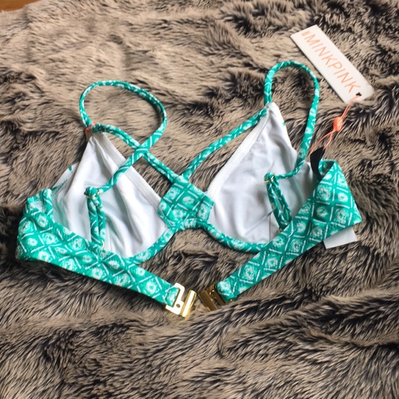 MINKPINK Tropical Jade Floral Cutout Bikini Top - Picture 5 of 5